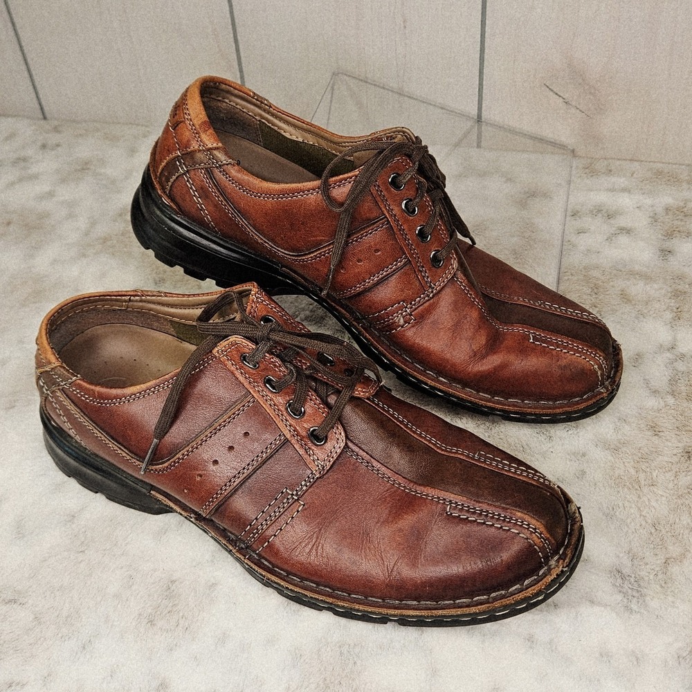 Clarks Brown Leather Lace Up Casual Oxford Shoes 11.5 M 70852 Gorpcore Dad Shoe